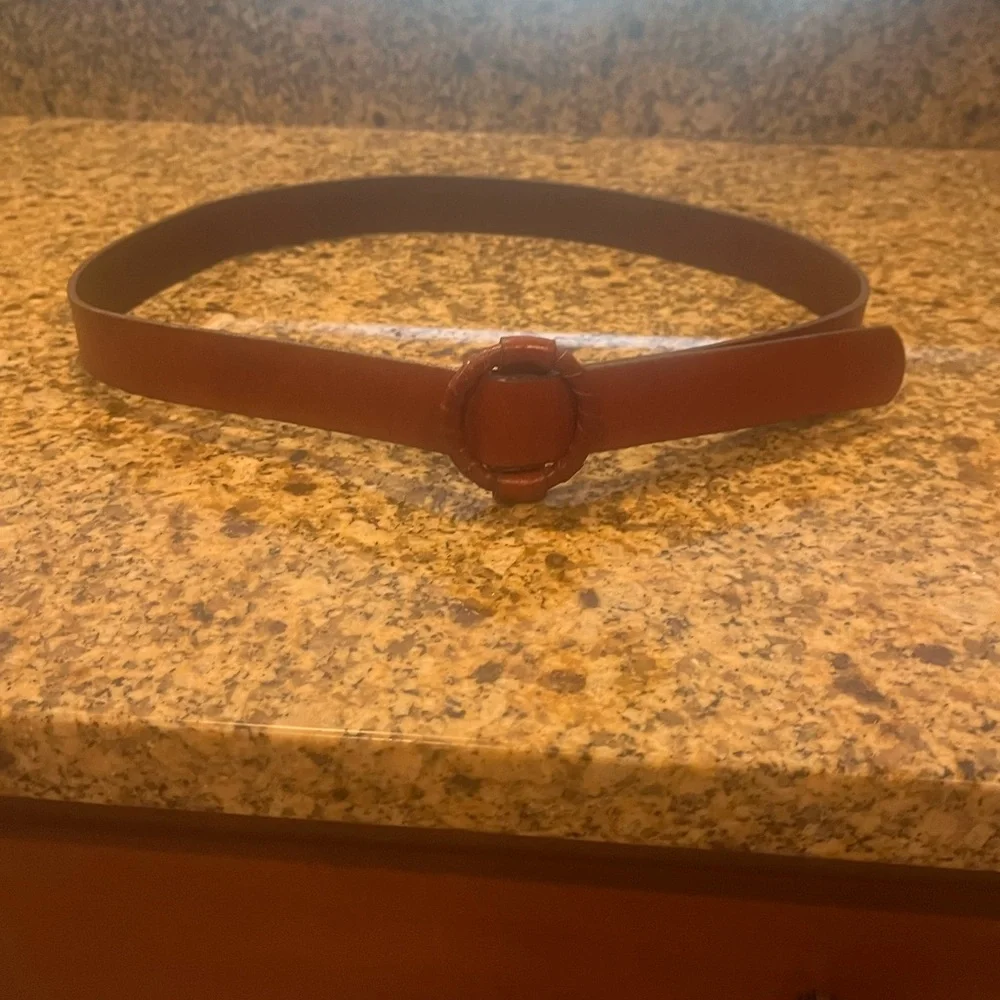 Gap Vintage Brown Leather Belt Adjustable Sliding Buckle L